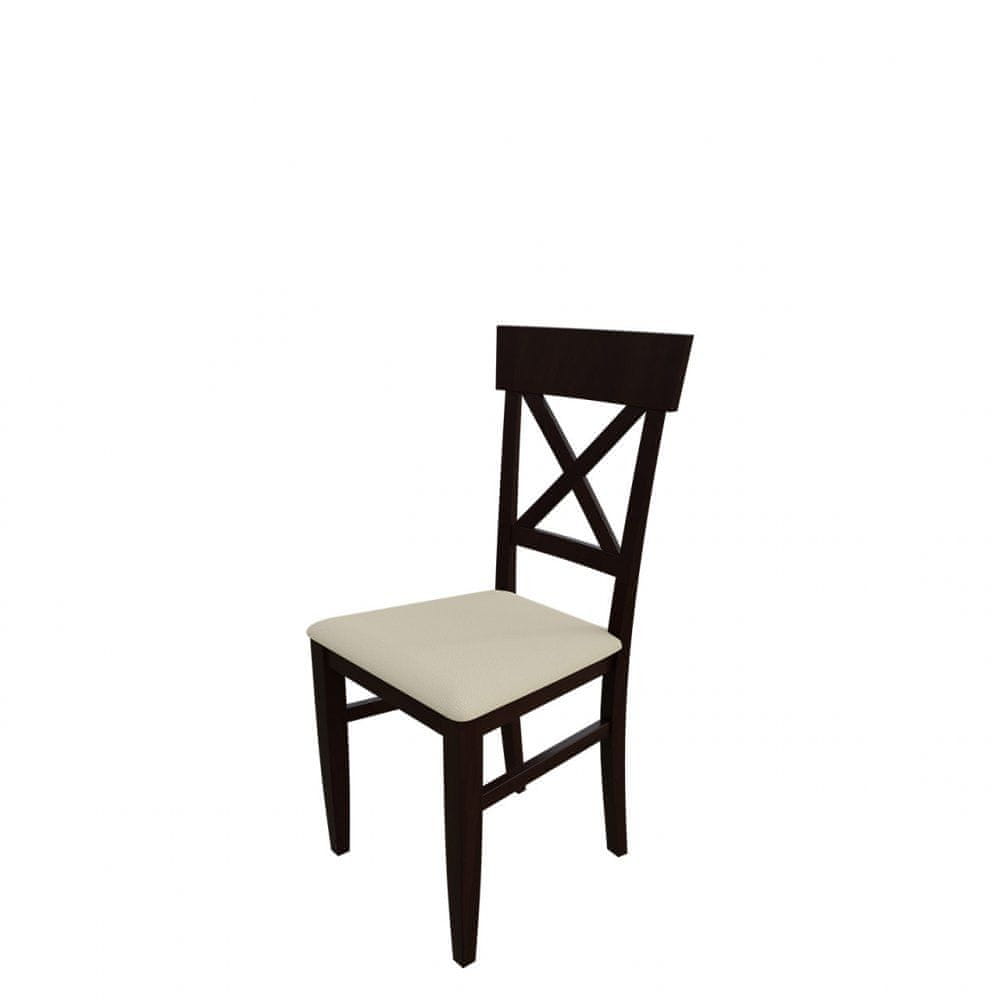 Veneti Jedálenská stolička MOVILE 39 - orech / béžová ekokoža